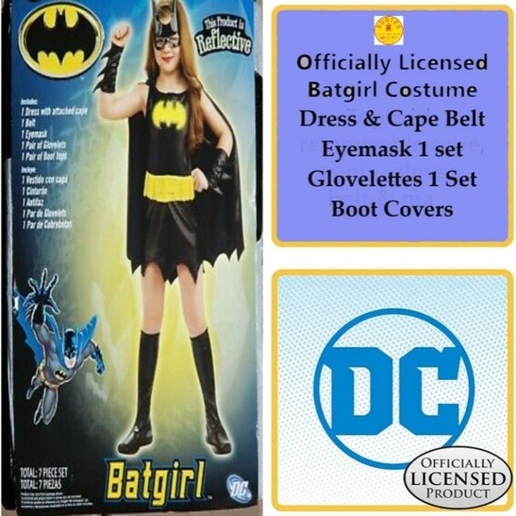 DC Comic Girls' Childs Kids Batgirl 7-Piece Costume set Large 10-12 NWT/NEW - Picture 1 of 12